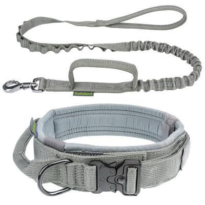 China Outdoor Combat Padded Fitted EVA Padded Metal D Loop Magnet Hook Clip Dog Collar Leash Set for sale