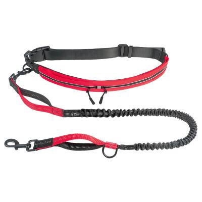 China Hot Sales Custom Padded Colors Materials POM Plastic Buckle Adjustable Two Black Command Handles Waterproof Waist Bag Dog Leash Set for sale