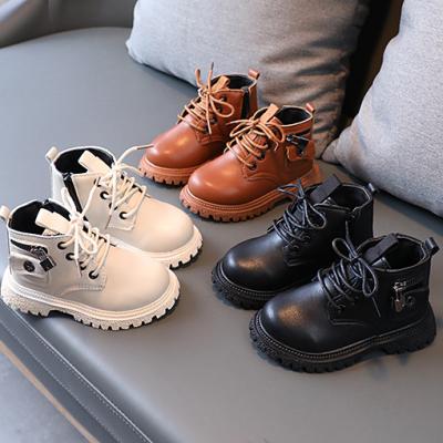 China New design boys girls winter thermal autumn fashion casual shoes children trim leather Martin Boots Kids Fall Boots for sale