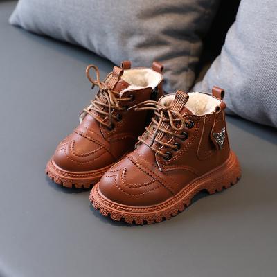 China Fashion Thermal Zipper Plus Thick Warm Kids Martin Boots Kids Winter Boots Velvet Winter Shoes For Children for sale