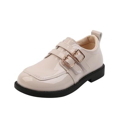 China New breathable buckskin black white casual shoes British style school children loafers shoes kids wedding party shoes for sale