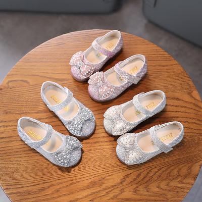 China Small Crystal Shoes Children's Spring Leather Shoes Children's Girl's Breathable Soft Sole Shoes For Kids for sale