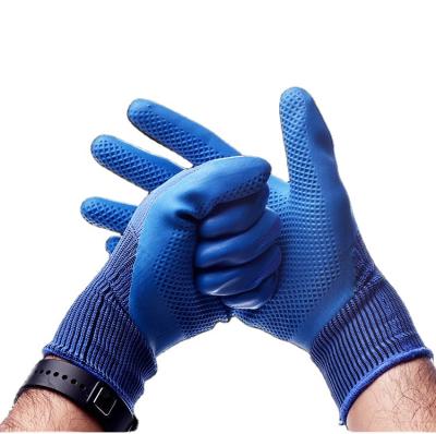 China Wholesale Flexible Industrial Foam Nitrile Safety Work Garden Protection Hand Construction Coated Gloves for sale