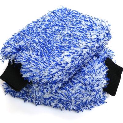 China 100% Polyester High Density Long Pile Car Care Tool Gl Ove Microfiber Car Wash Cleaning Gloves Ready To Ship for sale