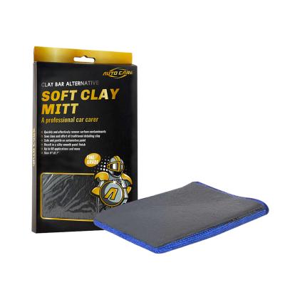 China Wholesale Clay Bar +Microfiber Fine Grade Microfiber Car Wash Glove Clay Glove For Auto Detailing for sale