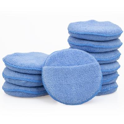 China 100% PU+80% Polyester+20% Polyamide Autocare Microfiber Wax Applicator, Ultra-Soft Microfiber Wax Applicator Pads with Finger Pocket Wax Applicator-10 Pack, Blue for sale