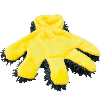 China 100% Polyester No Trace New Type Mitt Cloth Washing Microfiber Retailer Glove for sale