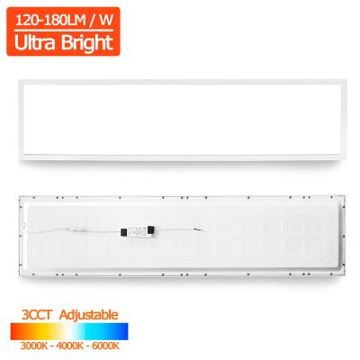 China Modern Adjustable Dimming 3CCT 40W 48W LED Panel Lights 36W Ceiling Surface Mounted 30x120 2x4 Flat 3 Color LED Backlit Panel for sale