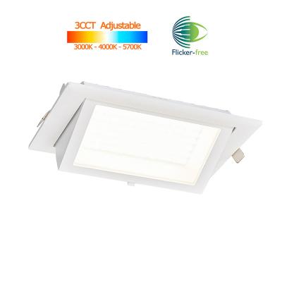 China Modern Flicker Free LED Downlight Ceiling Light LED Downlight 60W Adjustable SMD LED 20W 28W 38W Rectangular Recessed Downlight for sale