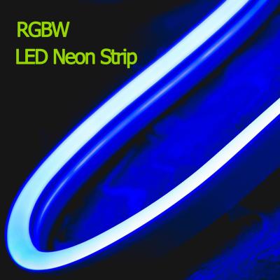 China Hotel 10m 5M DC 24V Ultra Thin Silicone Cable IP68 Waterproof LED Smart RGB WW Neon Lamp Flexible Neon Strip Light for sale