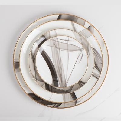 China Viable New Design Dinnerware Sets Luxury Hand Printing Bone China Dinnerware Dinnerware Sets for sale