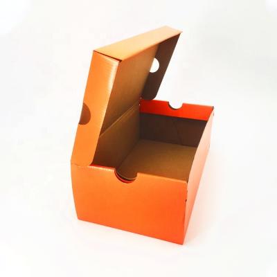 China Recycled Materials Custom Logo Orange Corrugated Matte Paper Packaging Box Corrugated Shoes Packaging Mailing Box for sale