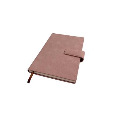 China Custom Luxury A5 Aperture Pink Magnet Logo PU Printed Leather Diary Notebook for sale