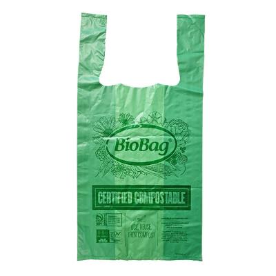 China Custom logo biodegradable eco friendly wholesale moisture proof packing d2w cob cornstarch grocery store compostable plastic shopping bags for sale