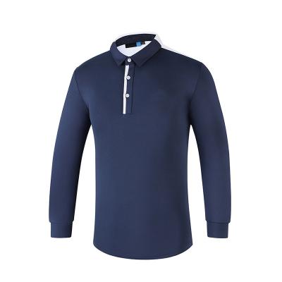 China Men's Quick Dry Spring Autumn Golf Clothing Breathable Long Sleeve T-Shirt Tour Down Loose Collar Polo Shirt Relax Golf Clothes for sale