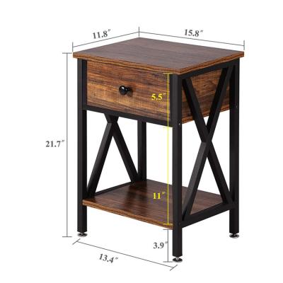 China With Drawer Sofa Side End Table Furniture Simple Wood Vintage Hot Selling Style With Drawer for sale