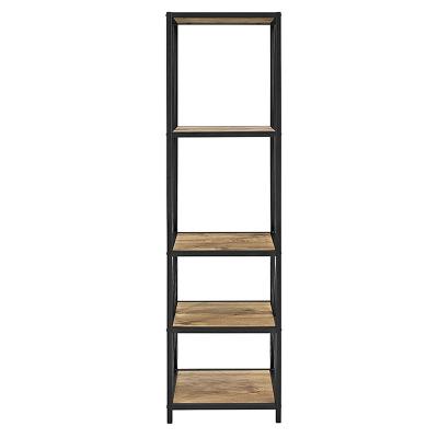 China Modern Environmentally Friendly 3 Layer Open Wooden Shelf Unit Brown Shelf Cabinet for sale