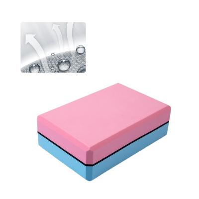 China Hot Yoga Logo Yoga Brick Customizable 200g EVA Two Color High Density Yoga Pilate Yoga Block For Beginners for sale