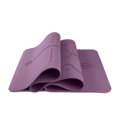 China Yoga Exercises Customized Color Tape Eco Friendly Yoga Mat With Position Line for sale