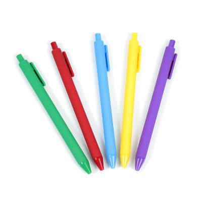 China Coloful Environmental Friendly Wholesale Promotional ABS Material Stationery Pens Color Makaron Ballpoint Pens for sale