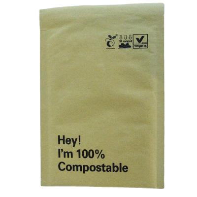 China LOGO Custom Biodegradable Kraft Paper Bubble Mailing Bags Brown Compostable Mailer Padded Mailing Envelopes for sale