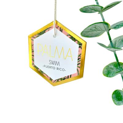 China Sustainable Custom Printing Paper Swing Hang Tags With Cord String Thank You Card Hang Price Tag for sale