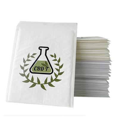 China Customized Eco-friendly Logo Compostable Biodegradable Bubble Mailer Kraft Paper White Shipping Bag for sale