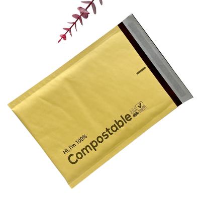 China 100% Biodegradable Biodegradable Bubble Chain Padded Mailing Bags Envelope Compostable Kraft Paper Mailer for sale