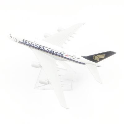 China Toy Factory Sale 16CM Singapore A380 Diecast Zinc Alloy Metal Airplane Model Toys for sale