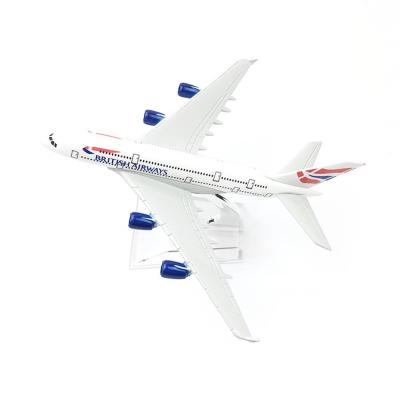 China Toy Factory diecast direct supply equipped British airways A380 alloy airplane model 1:400 aircraft 16CM for sale