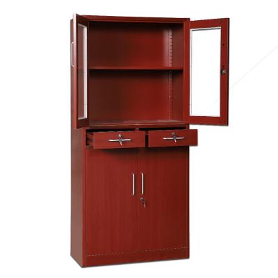 China Factory Supplier Adjustable (Height) Steel Wool Storage Lab Desk Glass Cabinet With Two Drawers for sale