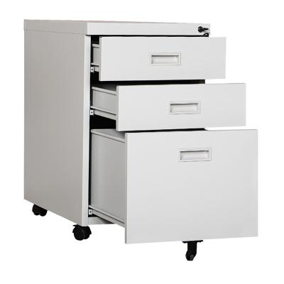 China Best (Height) Price Adjustable Hang Down Locking 3 Drawer Steel Key Mobile File Cabinet for sale