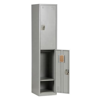 China Modern Assembled Gym School Staff Standard Double Tiers 2 Compartment Steel Locker for sale