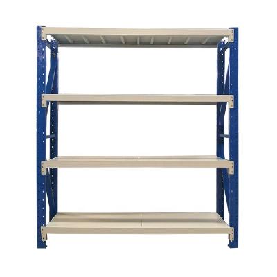 China Double Sided Steel Rack Supermarket Fruit Garage Goods Storage Shelves Shop Shelving for sale