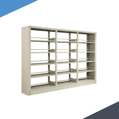 China Modern Commercial Furniture Metal Shelf Bookcase Steel Double Side Shelving for sale