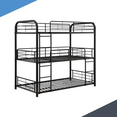 China bunk bed bedroom furniture iron 3 layer metal bunk bed metal triple bed for sale