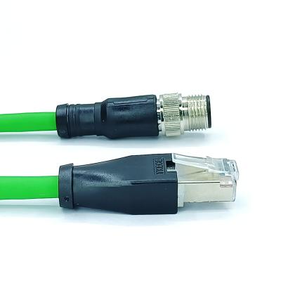 China China Wholesale Premier Automotive Cable M12 Connector to Female RJ45 Plug Adapter Cable for sale