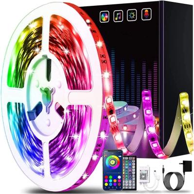 China Theme Park 65.6ft Led Strip Lights, Ultra Long RGB 5050 Color Changing LED Light Strips Kit with 44 Key IR Remote Aluminum Profile for sale