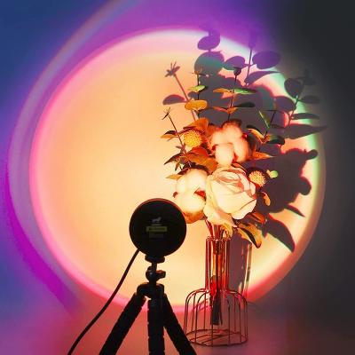 China USB Control Sunset Lamp RGB Atmosphere RGB 16 Colors Desktop Shooting Octopus Sunset Light Lamp for sale