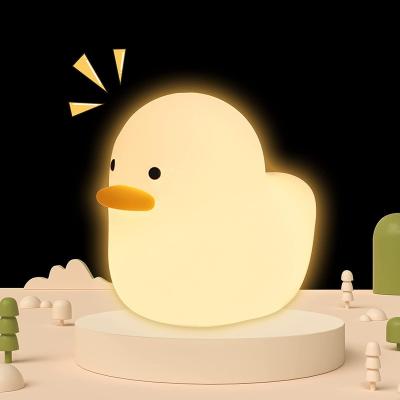 China Modern Silicone Nightlight Dull Duck Night Light Nursery Squishy Nursing Cute Animal Lamp Bedside Table Nightlamp For Kids Baby for sale