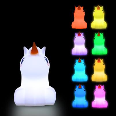 China Modern UIS Unicorn Silicone Night Light 7 Color Sensor Children Led Lamp Rechargeable LED Night Light for sale