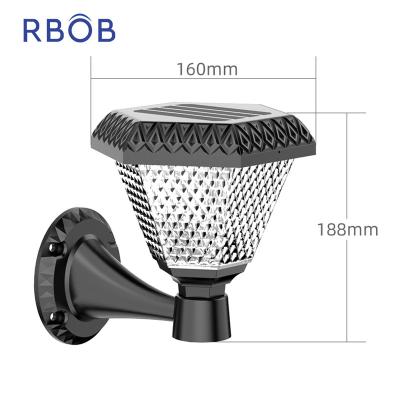 China Garden RBOB ABS Ip65 Solar Garden Lights 1w Outdoor Waterproof Led Solar Wall Light for sale