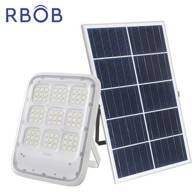 China Garden RBOB Solar Cell Panel Powered IP66 Waterproof Aluminum Slit Wall Lamp Outdoor Solar Flood Light 100W 200W 300W for sale