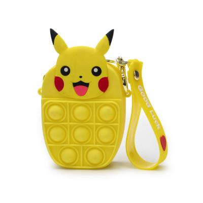 China Reusable 2022 Kids Toddler Silicone Push Bubble Bubble My Melody Stitch Pikachu Unicorn Pop It Purse for sale