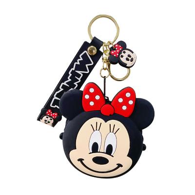 China 2021 Fashion Silicone Mickey Mouse Cartoon Cute Animal Mini Coin Purse Key Chain Bag With Key Chain for sale