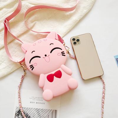 China Mini Lovely Fashion Cute Fruit Mouse Cat Cartoon Silicone Rubber Baby Children Kid Happy Wallet Coin Purse for sale