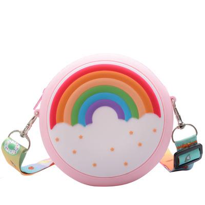 China Fashion Silicone Children's Bags Rainbow Donut Cross - Cute Small Body Bags Satchel Fashion Coin Purse for sale