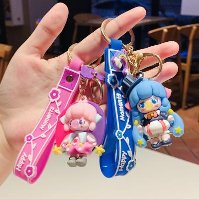 China Cute Key Chain 3d PVC Kawaii Cartoon Angel Bubble Girl Charms Car Key Chain Self Defense Angel Bubble Girl Key Chain For Woman for sale