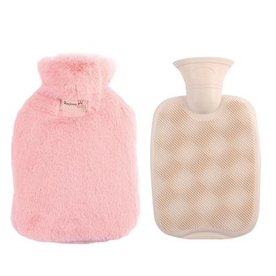 China Pain Relief/Keep Warmer Fake Cover 1000ml 2000ml Hot Water Bottle/Cervical Pain Rabbit Fur Soft Fluffy Hand Hot Water Bag With Rabbit Fur Cover for sale