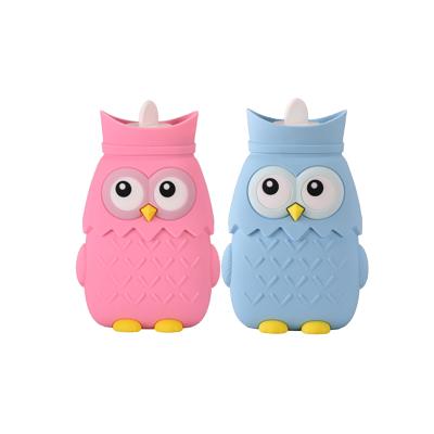 China Hot Iced Water Bag 400ml Owl Silicone Hot Water Bag Bottle For Hand Body Pain Relief for sale